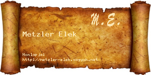 Metzler Elek névjegykártya